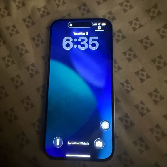 Black Smartphone with Blue Display